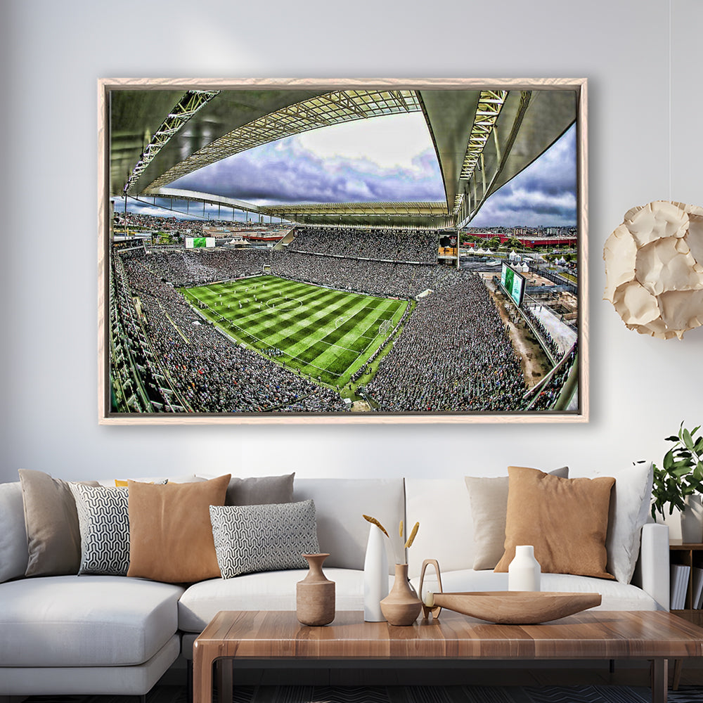 Corinthians Arena, Stadium Canvas, Sport Art, Framed Canvas Print Wall Art, Floating Frame