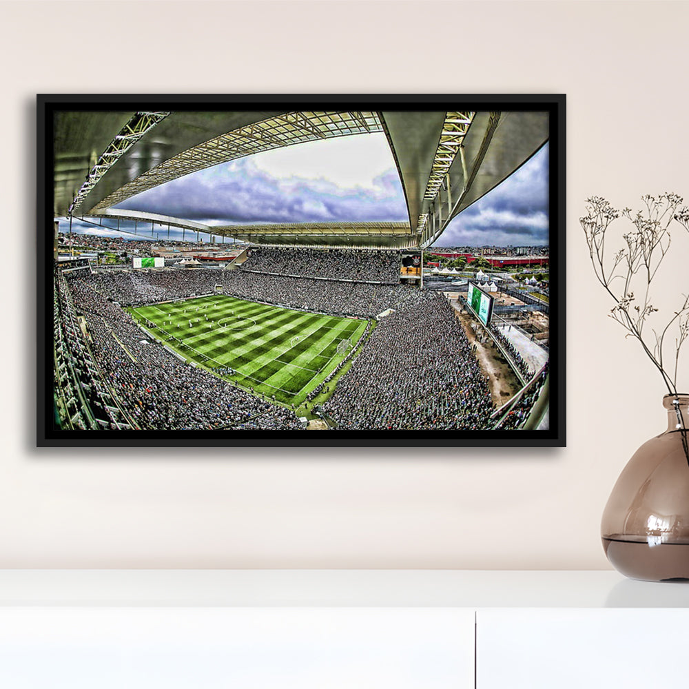 Corinthians Arena, Stadium Canvas, Sport Art, Framed Canvas Print Wall Art, Floating Frame