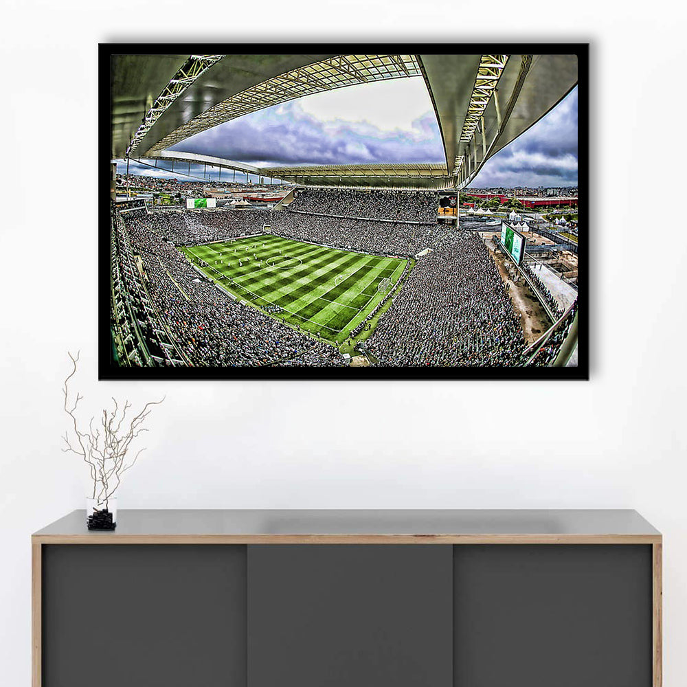 Corinthians Arena, Stadium Canvas, Sport Art, Gift for him, Framed Art Print Wall Decor, Picture Framed