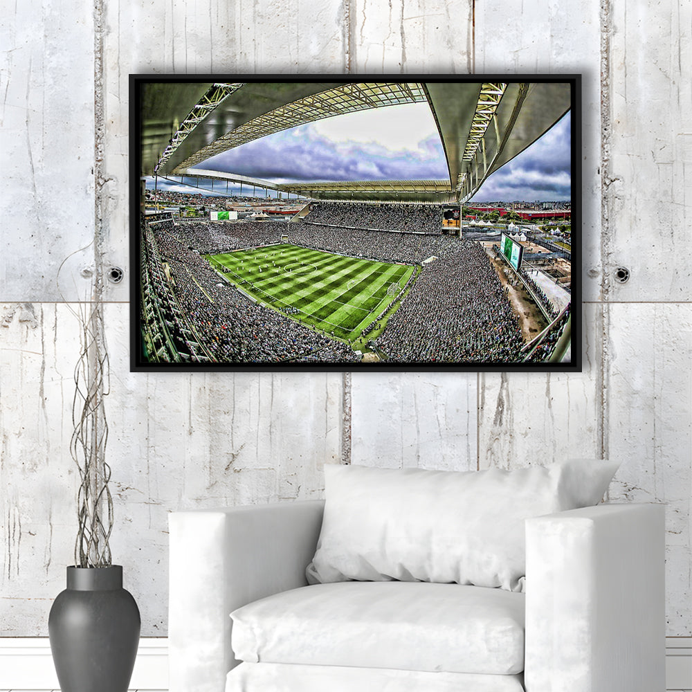 Corinthians Arena, Stadium Canvas, Sport Art, Framed Canvas Print Wall Art, Floating Frame
