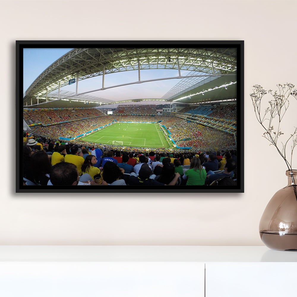 Corinthians Stadium, Stadium Canvas, Sport Art, Framed Canvas Print Wall Art, Floating Frame