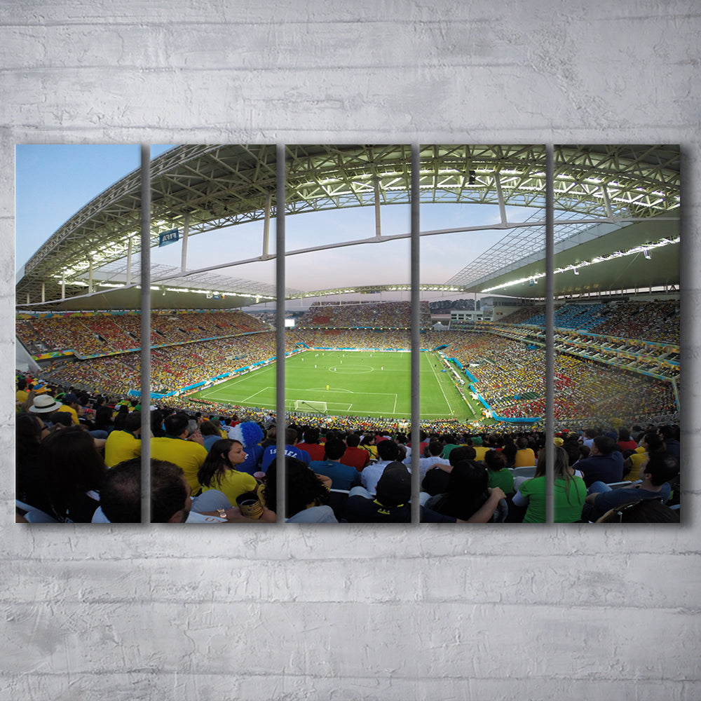 Corinthians Stadium, Stadium Canvas, Sport Art, 5 Panel B, Extra Large Canvas, Canvas Print Wall Art