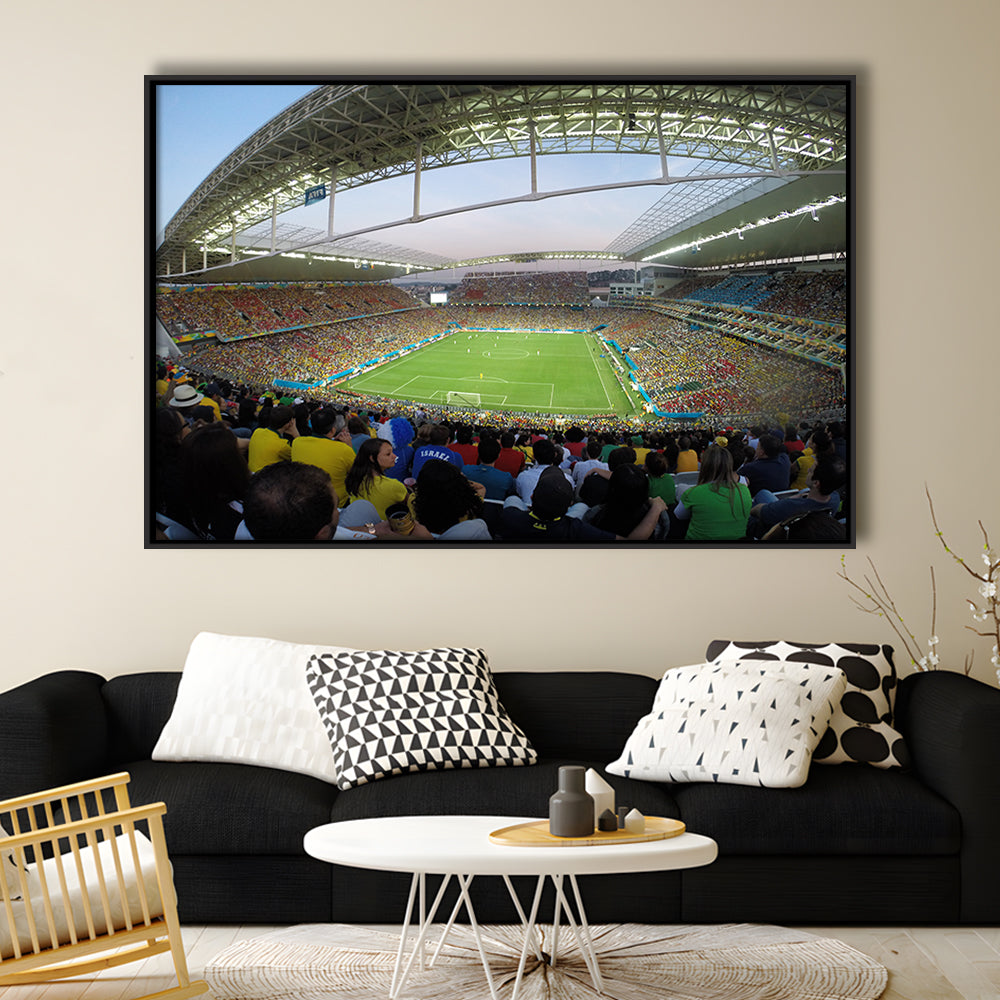 Corinthians Stadium, Stadium Canvas, Sport Art, Framed Canvas Print Wall Art, Floating Frame