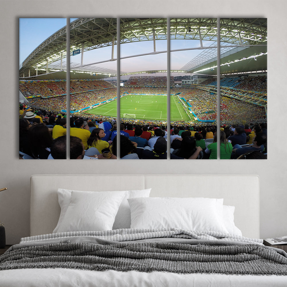 Corinthians Stadium, Stadium Canvas, Sport Art, 5 Panel B, Extra Large Canvas, Canvas Print Wall Art