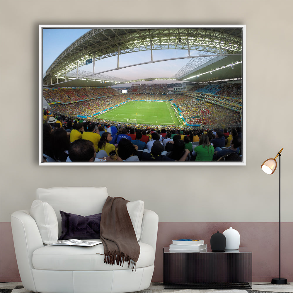 Corinthians Stadium, Stadium Canvas, Sport Art, Framed Canvas Print Wall Art, Floating Frame