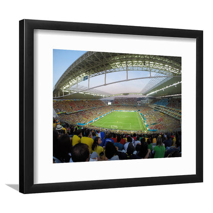 Corinthians Stadium, Stadium Canvas, Sport Art, Gift for him, White Border Framed Art Print Wall Decor