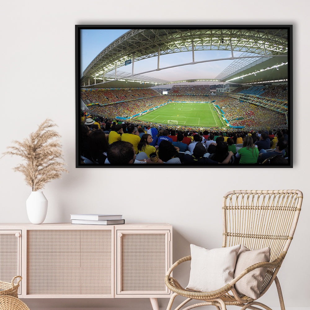 Corinthians Stadium, Stadium Canvas, Sport Art, Framed Canvas Print Wall Art, Floating Frame