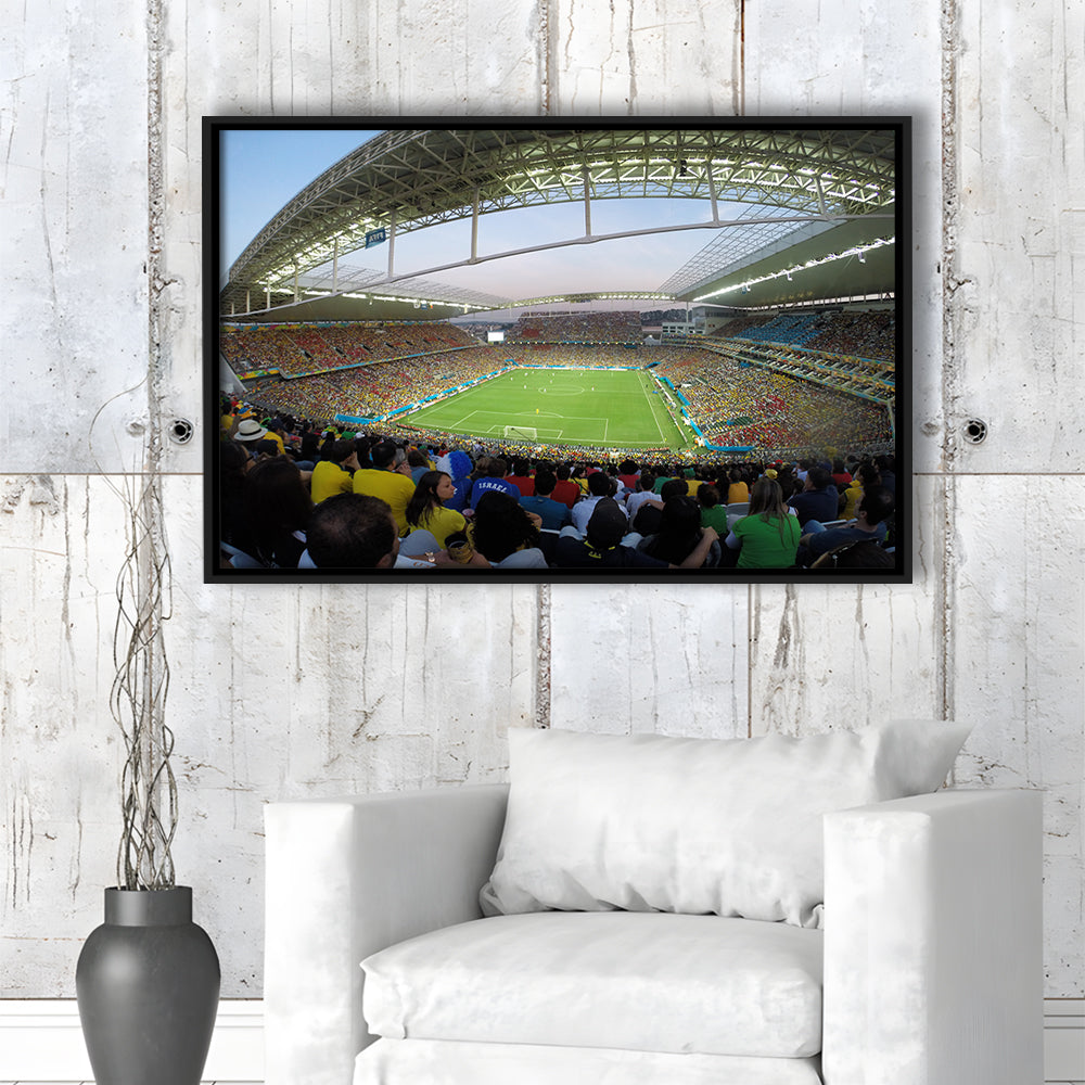 Corinthians Stadium, Stadium Canvas, Sport Art, Framed Canvas Print Wall Art, Floating Frame