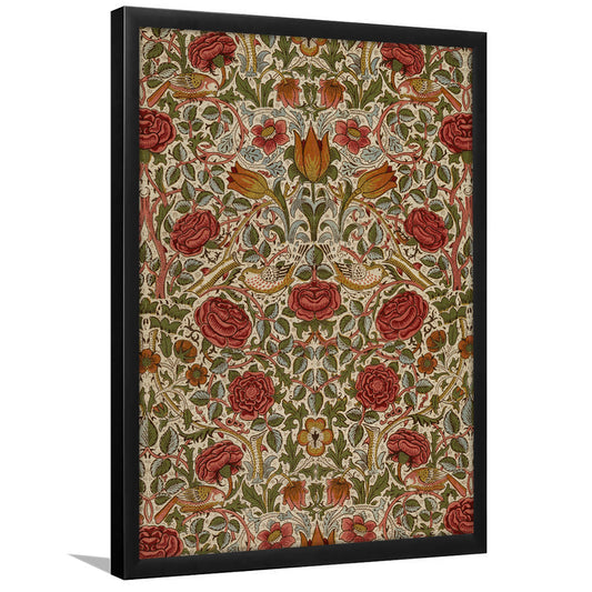 Cottage Core Decor Botanical Pattern Print Framed Art Print Wall Decor, Aesthetic Home Decor, Vintage Wall Print