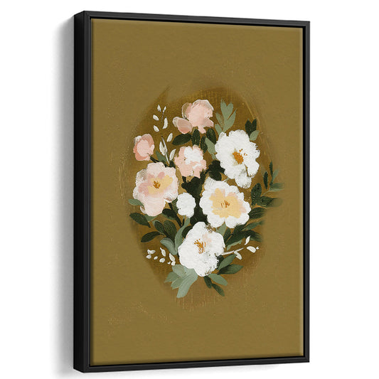 Cottage Core Decor Botanical Framed Canvas Print Wall Art, Victorian Decor Neutral Print Wall Art, Spring Decor Art