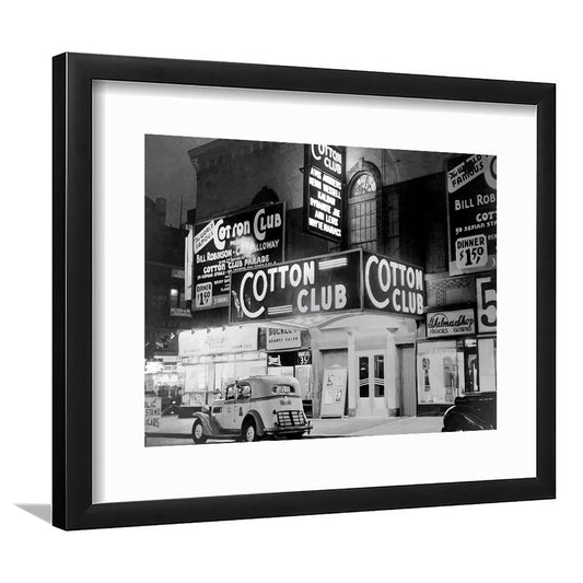 Cotton Club Harlem New York City Print, Black and White, Vintage Photo, Framed Art Print White Border Wall Decor