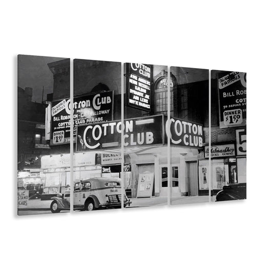 Cotton Club Harlem New York City Print, Black and White, Vintage Photo, 5 Pieces Large Canvas Print
