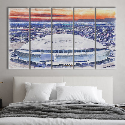 Cowboys Painting Stadium Watercolor, Painting Canvas, Sport Art, Extra Large Canvas Print Wall Art