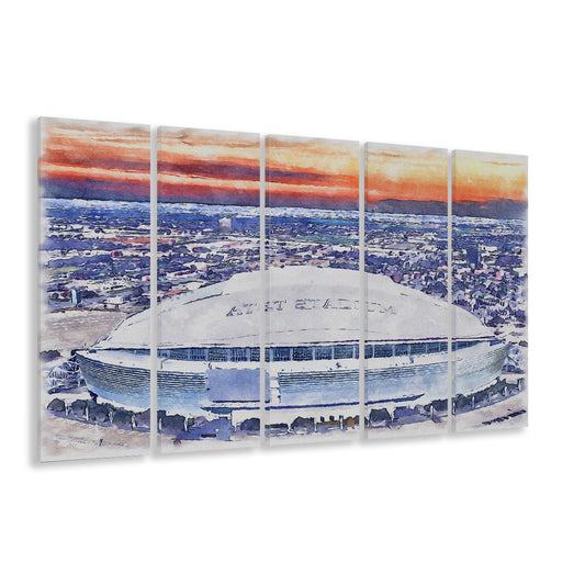 Cowboys Painting Stadium Watercolor, Painting Canvas, Sport Art, Extra Large Canvas Print Wall Art