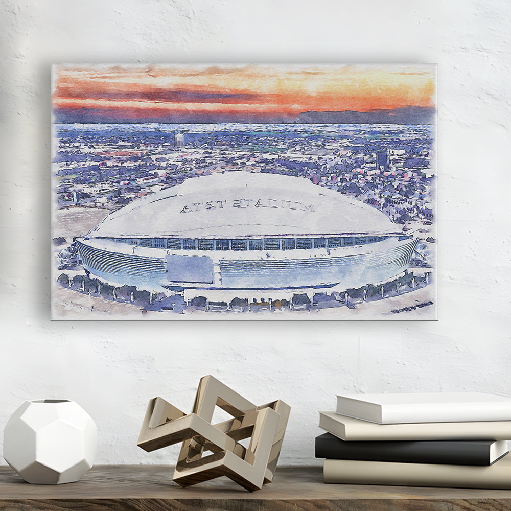 Cowboys Painting Stadium Watercolor, Painting Canvas, Sport Art, Gifts for him, Canvas Print Wall Art