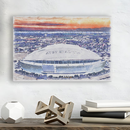 Cowboys Painting Stadium Watercolor, Painting Canvas, Sport Art, Gifts for him, Canvas Print Wall Art