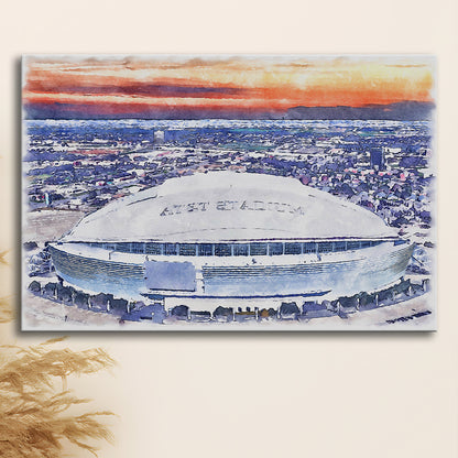 Cowboys Painting Stadium Watercolor, Painting Canvas, Sport Art, Gifts for him, Canvas Print Wall Art