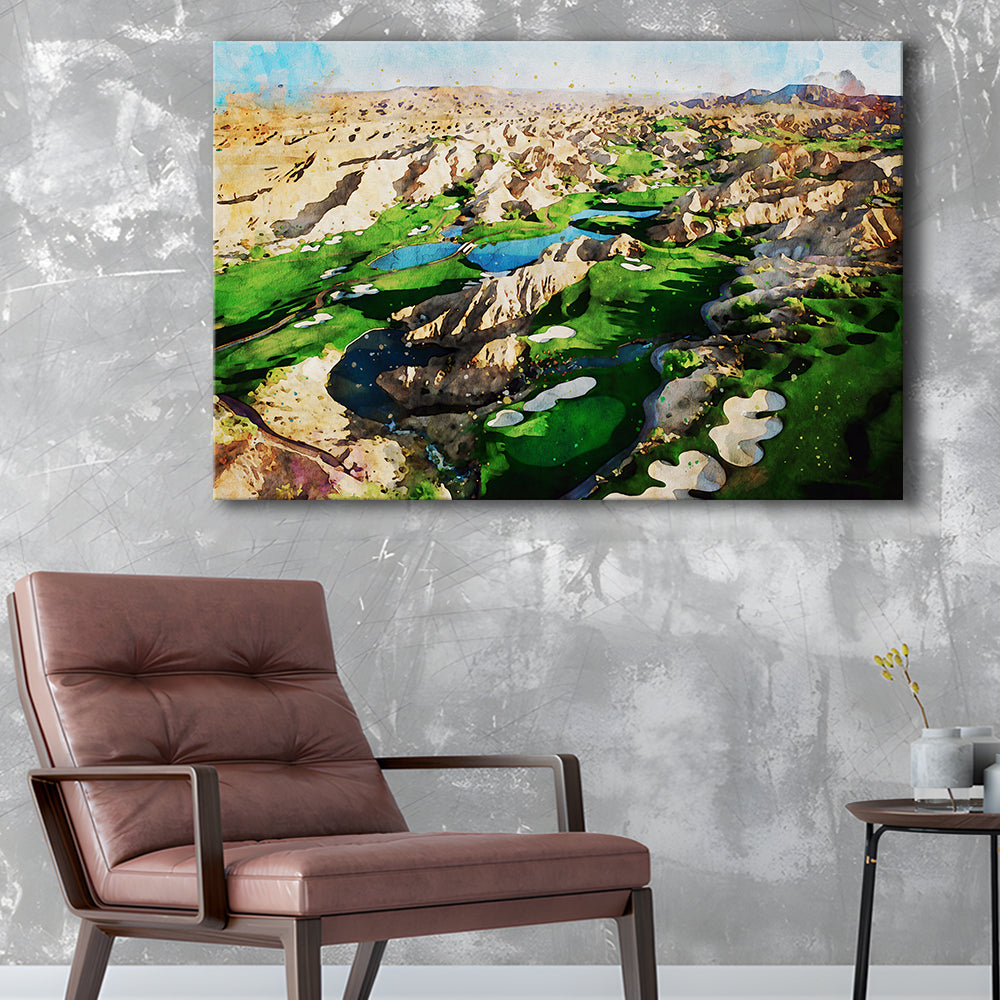 Creek Wol, Mesquite, Neved Watecolor, Golf Sport Art, Canvas Print Wall Art Home Decor