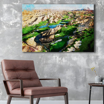 Creek Wol, Mesquite, Neved Watecolor, Golf Sport Art, Canvas Print Wall Art Home Decor