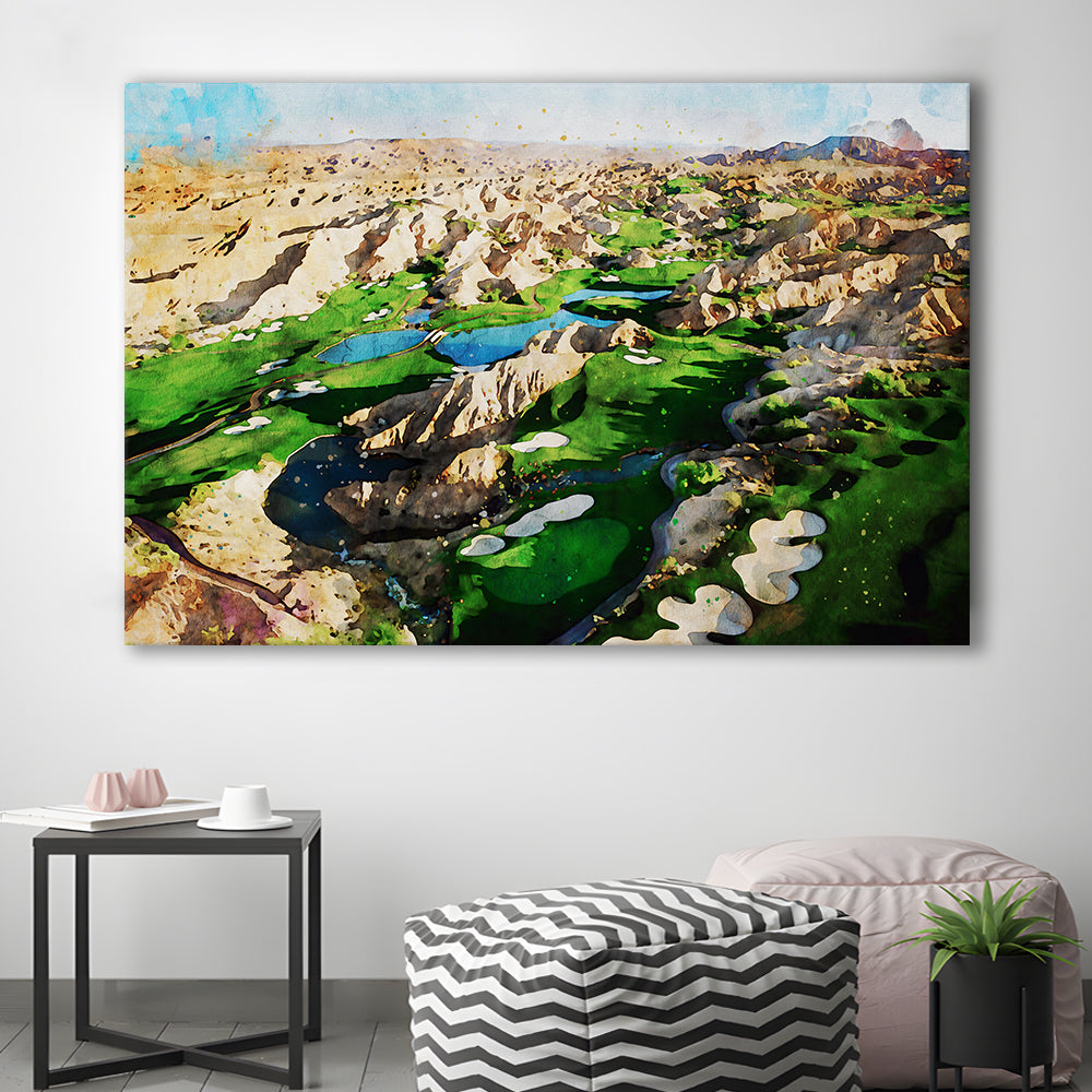 Creek Wol, Mesquite, Neved Watecolor, Golf Sport Art, Canvas Print Wall Art Home Decor
