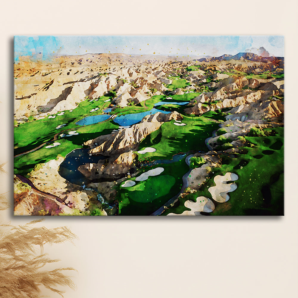 Creek Wol, Mesquite, Neved Watecolor, Golf Sport Art, Canvas Print Wall Art Home Decor