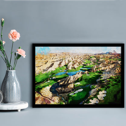Creek Wol, Mesquite, Neved Watecolor, Golf Sport Art, Framed Art Print Wall Decor, Framed Picture