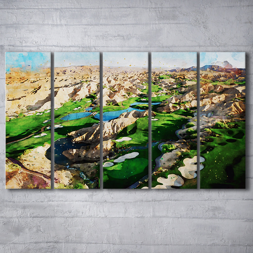 Creek Wol, Mesquite, Neved Watecolor, Golf Sport Art, Multi Panels Canvas Print Wall Art