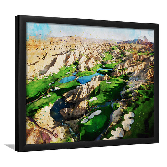 Creek Wol, Mesquite, Neved Watecolor, Golf Sport Art, Framed Art Print Wall Decor, Framed Picture