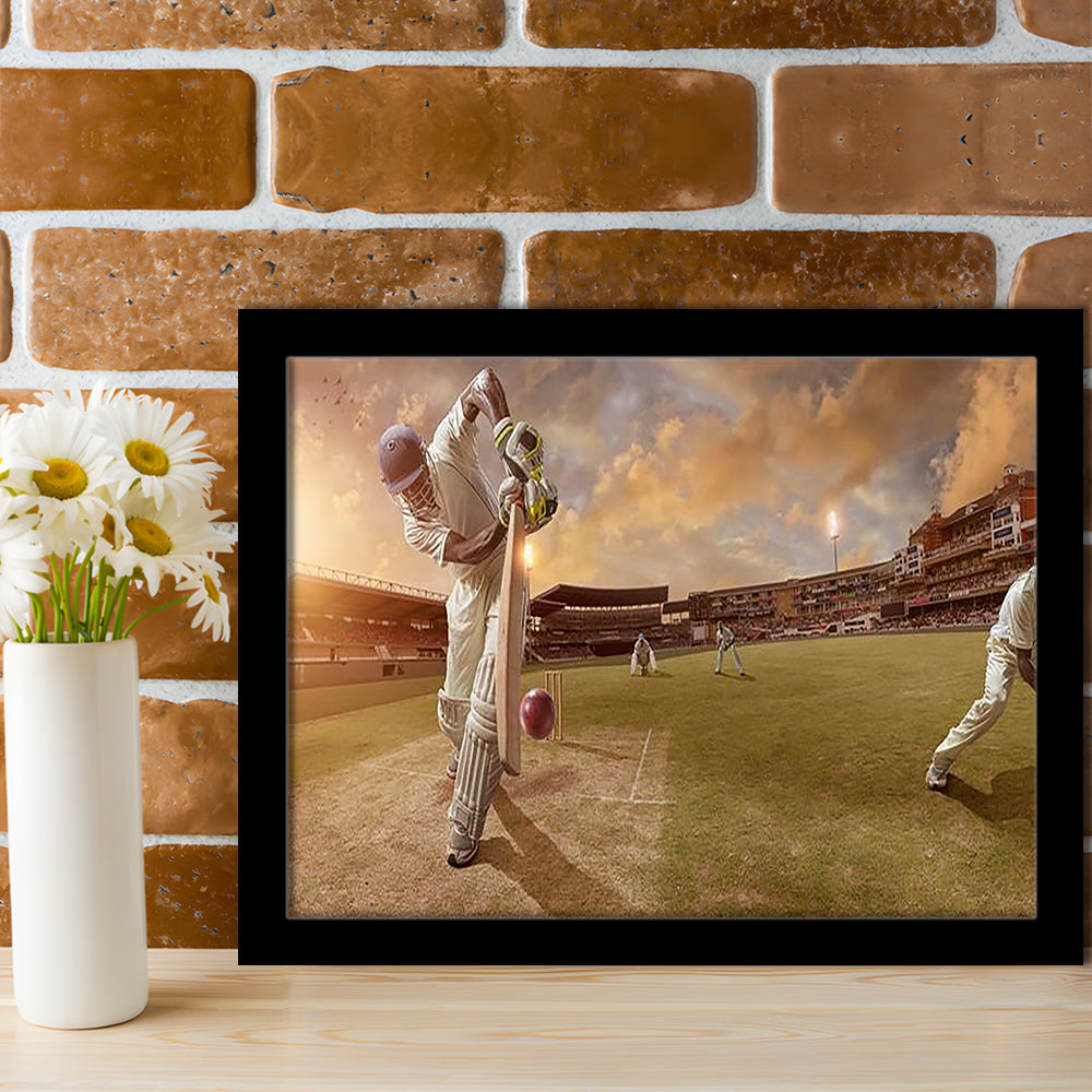 Cricket Ball and Chain, Stadium Canvas, Sport Art, Gift for him, Framed Art Print Wall Decor, Picture Framed