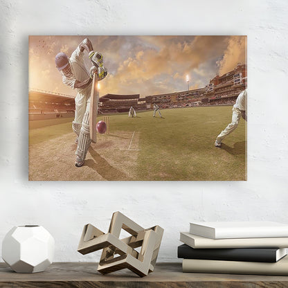 Cricket Ball and Chain, Stadium Canvas, Sport Art, Gift for him, Man Cave Decor, Art Print, Canvas Print Wall Art