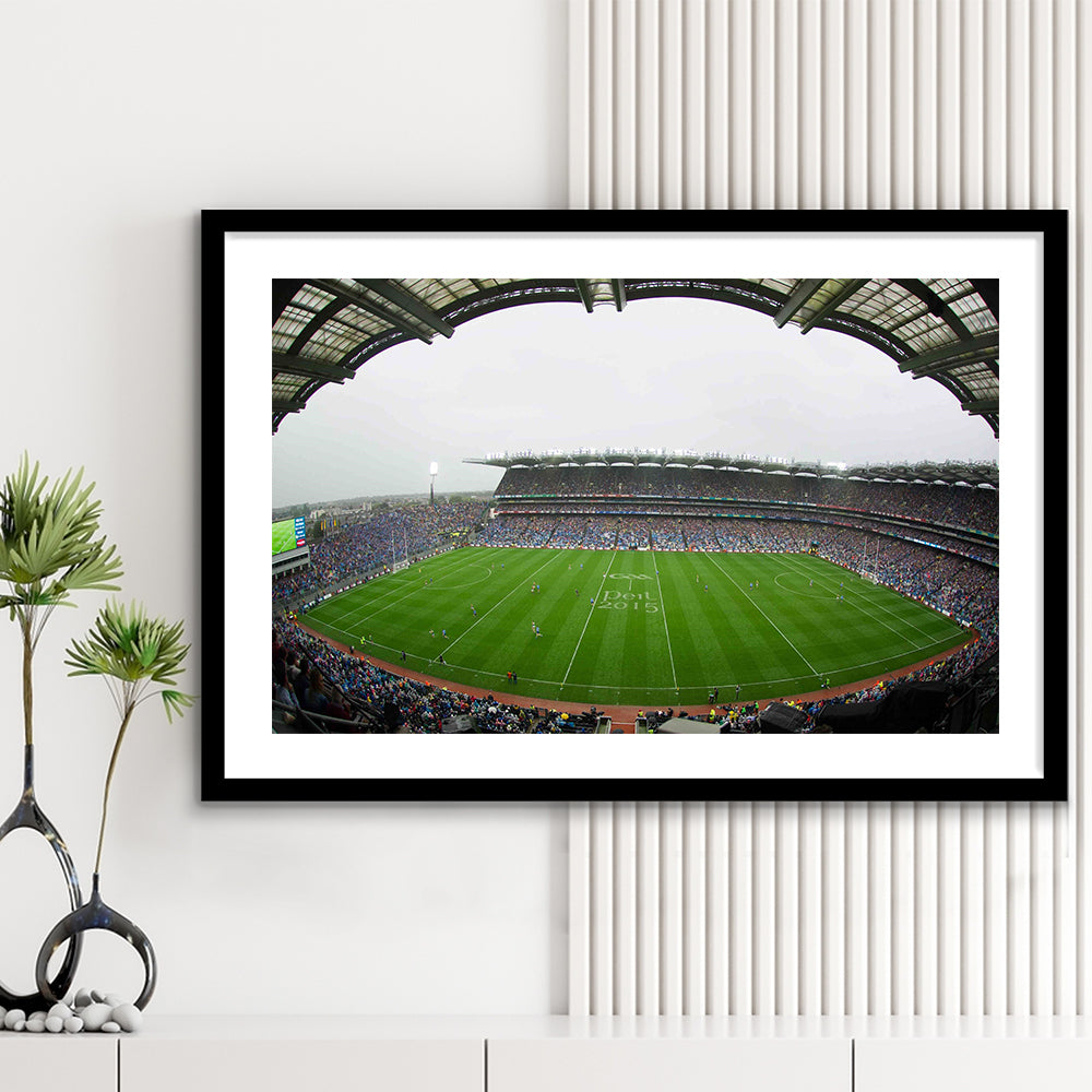 Croke Park, Stadium Canvas, Sport Art, Gift for him, White Border Framed Art Print Wall Decor