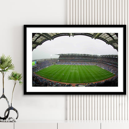 Croke Park, Stadium Canvas, Sport Art, Gift for him, White Border Framed Art Print Wall Decor