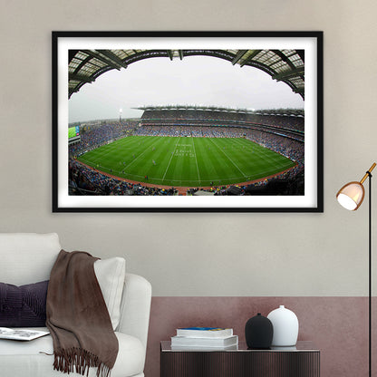 Croke Park, Stadium Canvas, Sport Art, Gift for him, White Border Framed Art Print Wall Decor