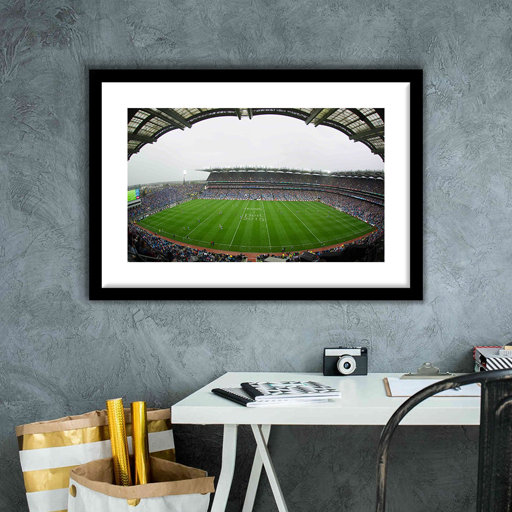 Croke Park, Stadium Canvas, Sport Art, Gift for him, White Border Framed Art Print Wall Decor