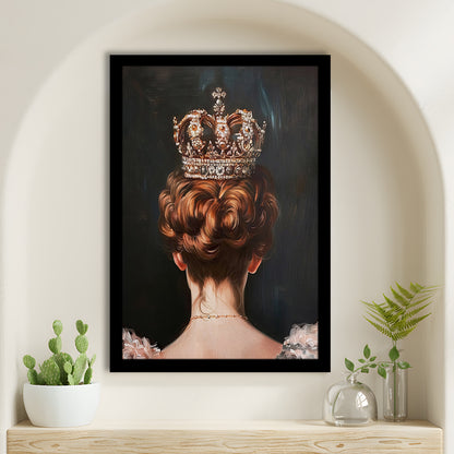 Crown Art Print Academia Renaissance Painting of Queen Vintage Print, Framed Art Print Wall Decor, Picture Framed