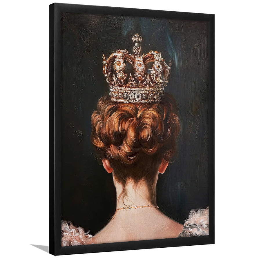 Crown Art Print Academia Renaissance Painting of Queen Vintage Print, Framed Art Print Wall Decor, Picture Framed