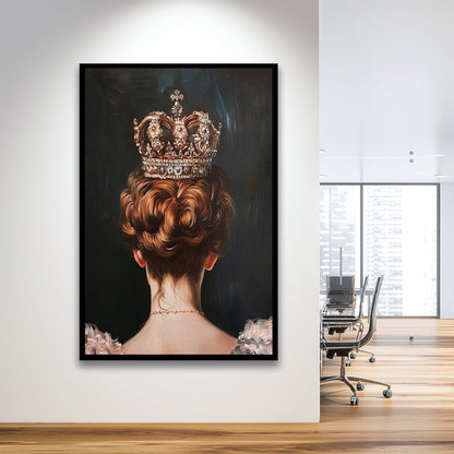 Crown Art Print Academia Renaissance Painting of Queen Vintage Print, Framed Art Print Wall Decor, Picture Framed