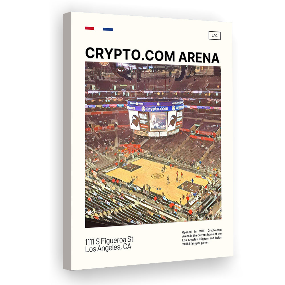 Crypto.com Arena Print, Los Angeles Clippers Stadium Canvas Art, Fan Gifts, Sport Art, Canvas Print Wall Art