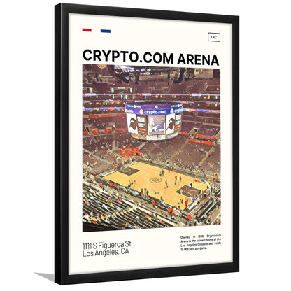 Crypto.com Arena Print, Los Angeles Clippers Stadium Art, Gifts for him, Sport Art, Framed Art Print Wall Decor