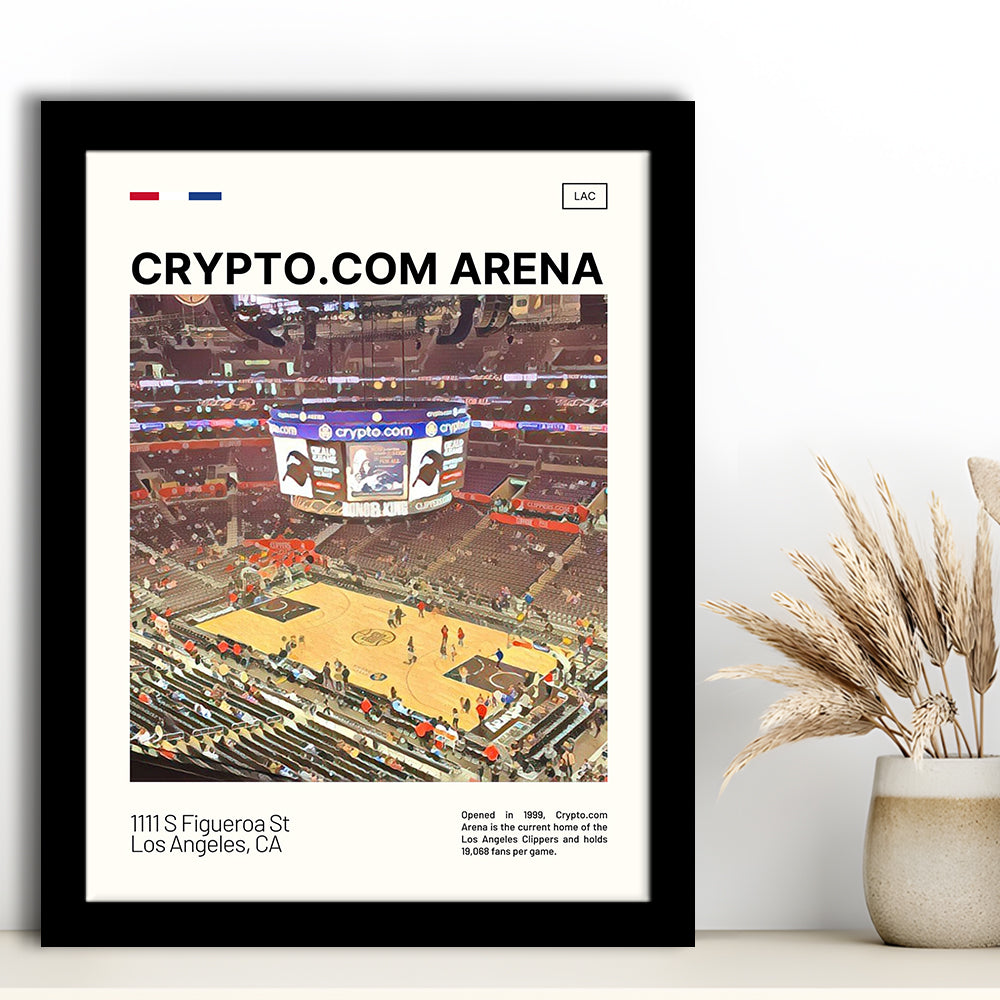 Crypto.com Arena Print, Los Angeles Clippers Stadium Art, Gifts for him, Sport Art, Framed Art Print Wall Decor