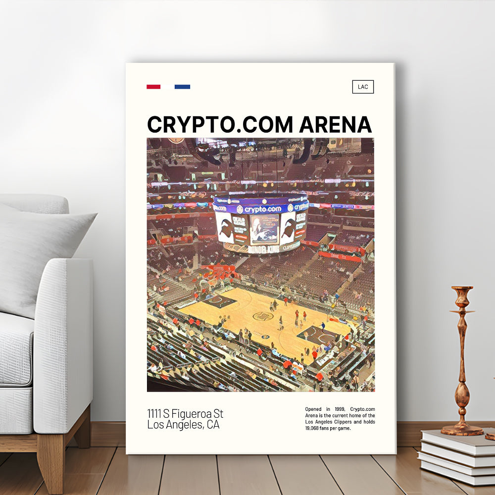 Crypto.com Arena Print, Los Angeles Clippers Stadium Canvas Art, Fan Gifts, Sport Art, Canvas Print Wall Art