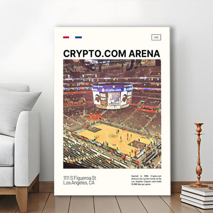 Crypto.com Arena Print, Los Angeles Clippers Stadium Canvas Art, Fan Gifts, Sport Art, Canvas Print Wall Art
