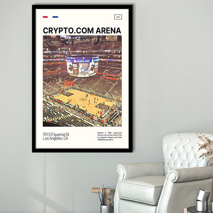 Crypto.com Arena Print, Los Angeles Clippers Stadium Art, Gifts for him, Sport Art, Framed Art Print Wall Decor