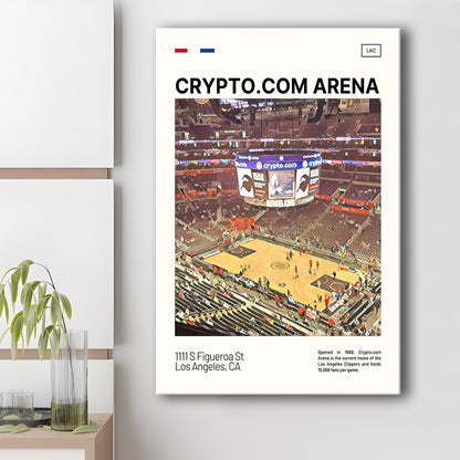 Crypto.com Arena Print, Los Angeles Clippers Stadium Canvas Art, Fan Gifts, Sport Art, Canvas Print Wall Art