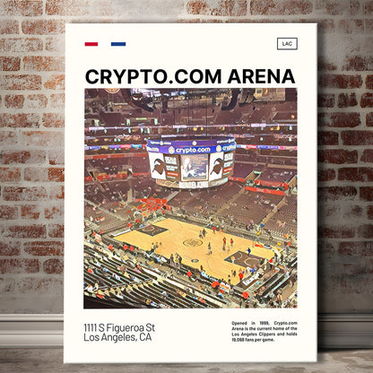Crypto.com Arena Print, Los Angeles Clippers Stadium Canvas Art, Fan Gifts, Sport Art, Canvas Print Wall Art