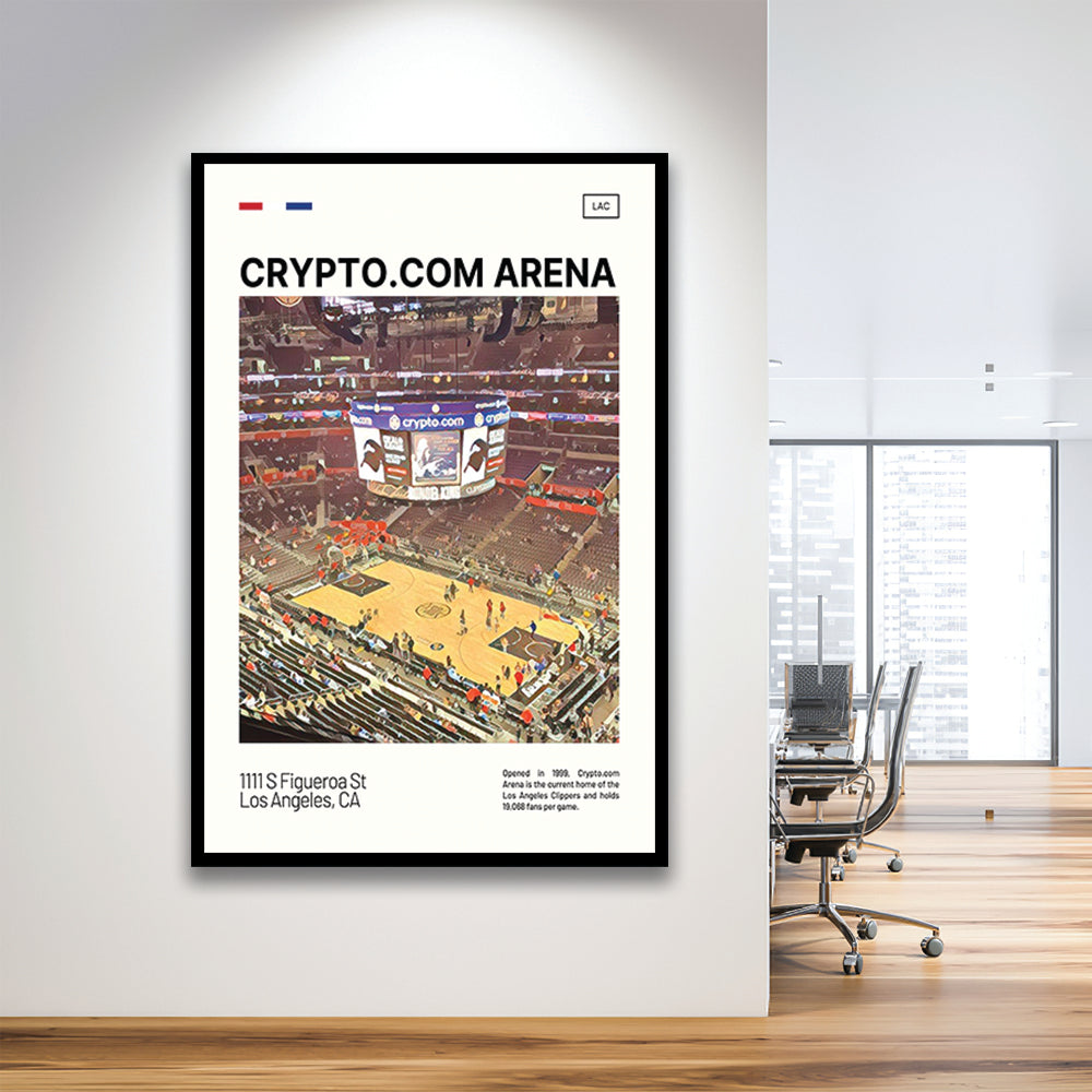 Crypto.com Arena Print, Los Angeles Clippers Stadium Art, Gifts for him, Sport Art, Framed Art Print Wall Decor