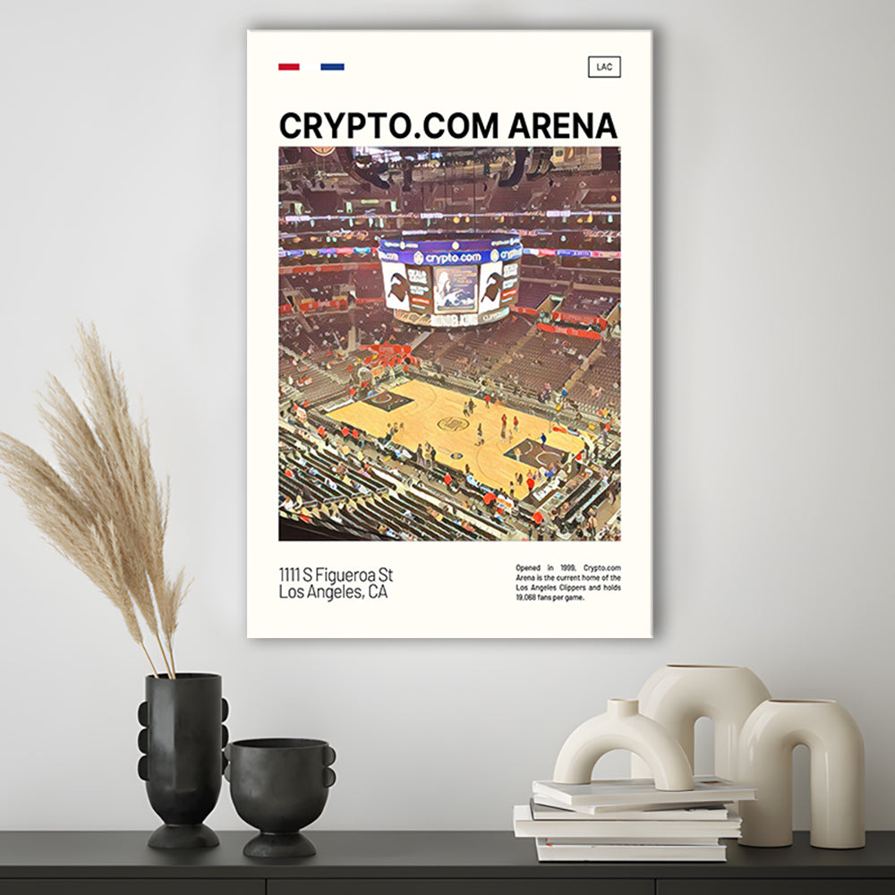 Crypto.com Arena Print, Los Angeles Clippers Stadium Canvas Art, Fan Gifts, Sport Art, Canvas Print Wall Art