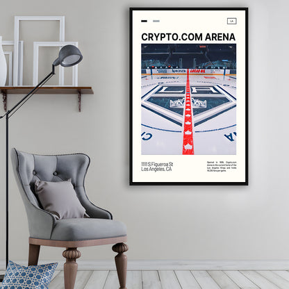 Crypto.com Arena Print, Los Angeles Kings Stadium Canvas Art, Man Cave Gift, Floating Framed Canvas Print Wall Art