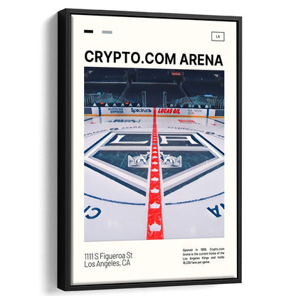 Crypto.com Arena Print, Los Angeles Kings Stadium Canvas Art, Man Cave Gift, Floating Framed Canvas Print Wall Art
