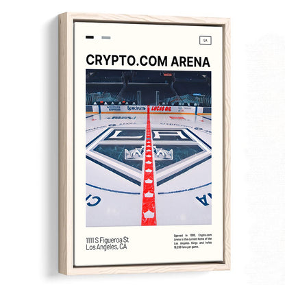 Crypto.com Arena Print, Los Angeles Kings Stadium Canvas Art, Man Cave Gift, Floating Framed Canvas Print Wall Art